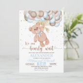Invitation Baby shower de l'ours en peluche Invita (Debout devant)