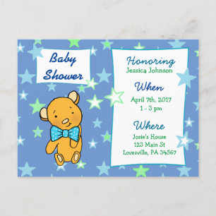 Invitation Baby shower de l'ours en peluche mignon