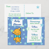 Invitation Baby shower de l'ours en peluche mignon (Devant / Derrière)