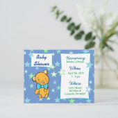 Invitation Baby shower de l'ours en peluche mignon (Debout devant)
