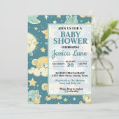 Invitation Baby shower de l'ours en peluche mignon (Debout devant)