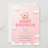 Invitation Baby shower de l'ours en peluche mignon (Devant)