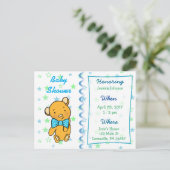 Invitation Baby shower de l'ours en peluche mignon (Debout devant)
