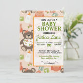 Invitation Baby shower de l'ours en peluche mignon (Debout devant)