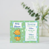 Invitation Baby shower de l'ours en peluche mignon (Debout devant)