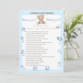 Invitation Baby shower de l'ours en peluche - Nom modifiable, (Debout devant)