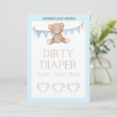 Invitation Baby shower de l'ours en peluche - Nom modifiable, (Debout devant)