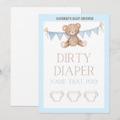 Invitation Baby shower de l'ours en peluche - Nom modifiable, (Devant / Derrière)