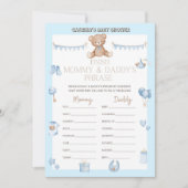 Invitation Baby shower de l'ours en peluche - Nom modifiable, (Devant)