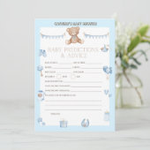 Invitation Baby shower de l'ours en peluche - Nom modifiable, (Debout devant)