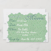 Invitation Baby shower de l'ours en peluche (vert) (Dos)