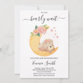Invitation Baby shower de l'ours en tourbe rose (Devant)