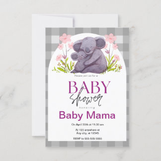 Invitation Baby shower de l'ours Koala