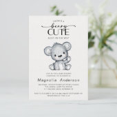 Invitation Baby shower de l'ours mou (Debout devant)