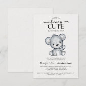 Invitation Baby shower de l'ours mou (Devant / Derrière)