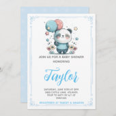 Invitation Baby shower de l'ours Panda (Devant / Derrière)