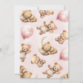 Invitation Baby shower de l'ours rose Teddy (Dos)
