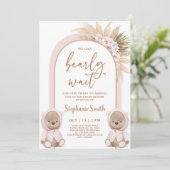 Invitation Baby shower de l'ours Twin Girls (Debout devant)