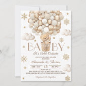 Invitation Baby shower de l'ours Winter Snowflakes & Balloons (Devant)