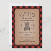 Invitation Baby shower de l'ourson de bûcheron de  (Devant)