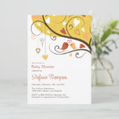 Invitation Baby shower de Lovebirds d'automne colo (Debout devant)