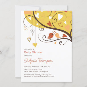 Invitation Baby shower de Lovebirds d'automne colo