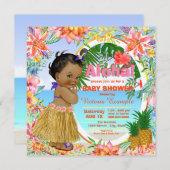 Invitation Baby shower de Luau tropical hawaïen (Devant / Derrière)