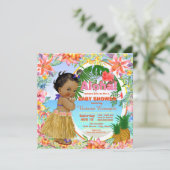 Invitation Baby shower de Luau tropical hawaïen (Debout devant)