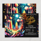 Invitation Baby shower de lucioles modifiables de mignonne Wh (Devant / Derrière)