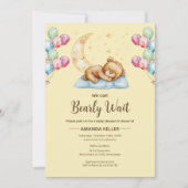 Invitation Baby shower de lune d'ours en peluche (Devant)