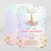 Invitation Baby shower de l'Unicorne Pink Gold Mag (Devant / Derrière)