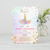 Invitation Baby shower de l'Unicorne Pink Gold Mag (Debout devant)