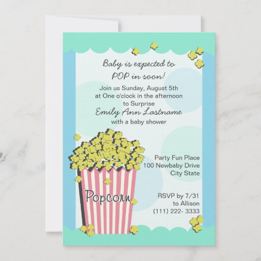 Invitation Baby shower de maïs (Devant)