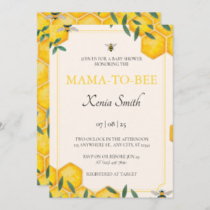 Invitation Baby shower de maman à abeille