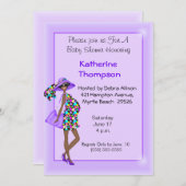 Invitation Baby shower de maman afro-américaine (Devant / Derrière)