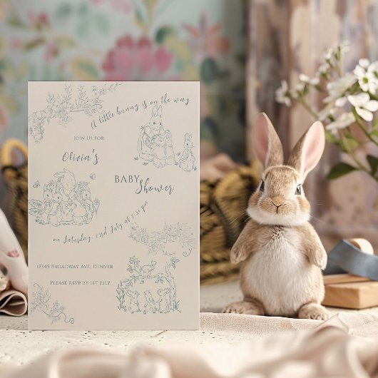 Invitation Baby shower de maman de Peter Rabbit