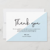 Invitation Baby shower de manutention moderne bleu merci (Devant)