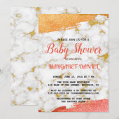 Invitation Baby shower de Marbre blanc de Personnaliser de no (Devant / Derrière)