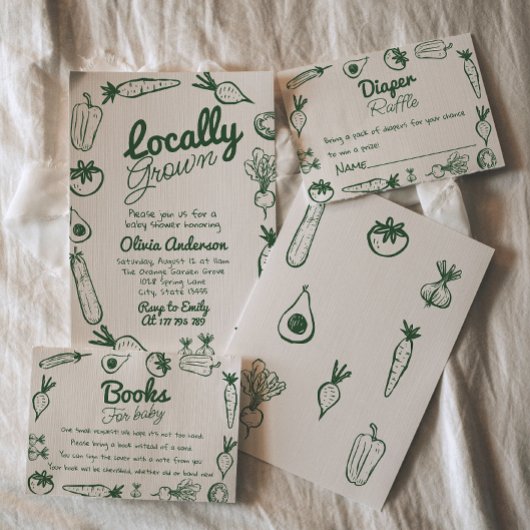 Invitation Baby shower de marché de fermiers cultivés localem