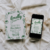 Invitation Baby shower de marché de fermiers cultivés localem