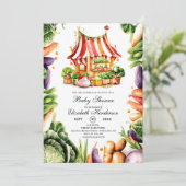 Invitation Baby shower de marché de fermiers sur mesure (Debout devant)