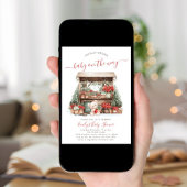 Invitation Baby shower de marché de Noël cultivé localement