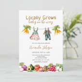 Invitation Baby shower De Marche Des Agriculteurs Cultivés Lo (Debout devant)