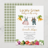 Invitation Baby shower De Marche Des Agriculteurs Cultivés Lo (Devant / Derrière)