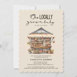 Invitation Baby shower de marché des fermiers cultivés locale