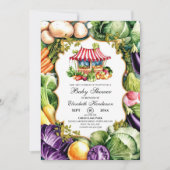 Invitation Baby shower de marché des fermiers mignons enchant (Devant)