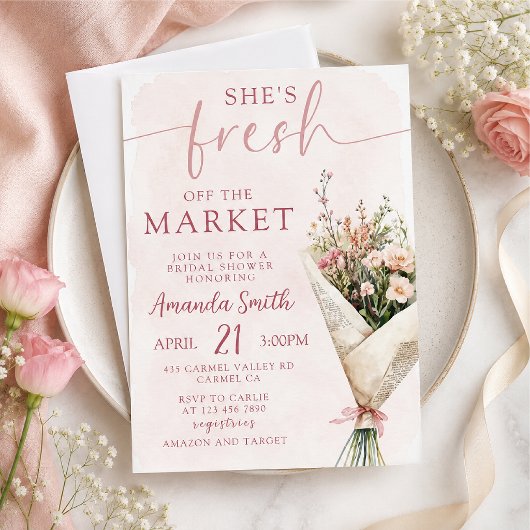 Invitation Baby Shower de Marché Frais