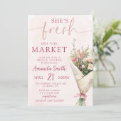 Invitation Baby Shower de Marché Frais (Debout devant)