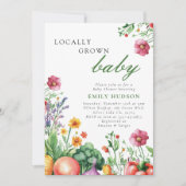 Invitation Baby shower de marché pour filles cultivées locale (Devant)