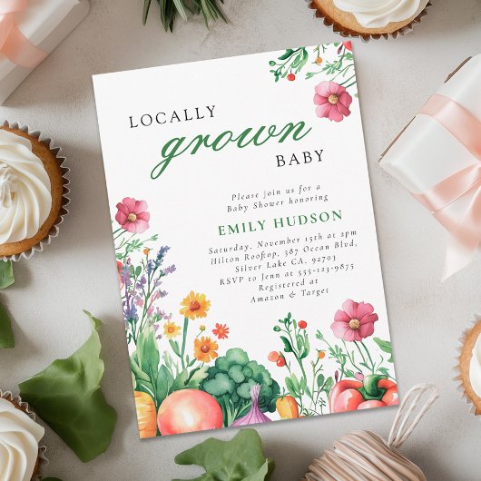 Invitation Baby shower de marché pour filles cultivées locale